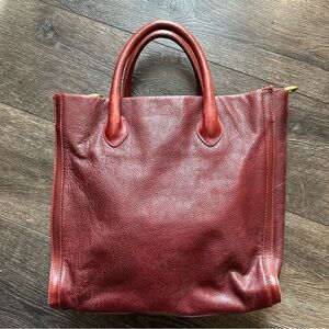 Madewell Elegant Burgundy Leather Tote Bag handbag